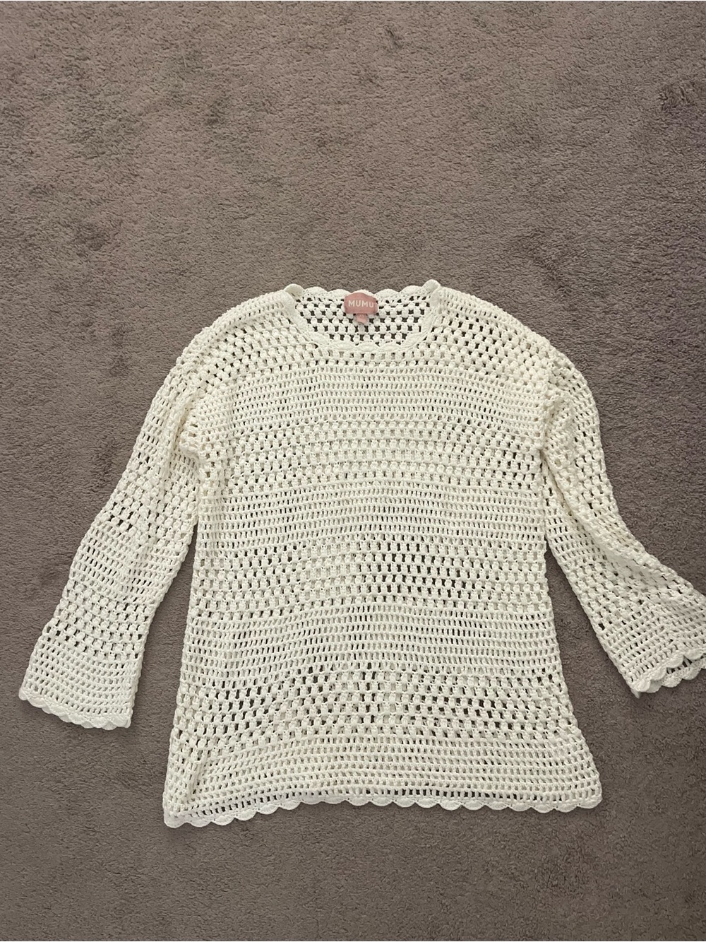 Show Me Your MuMu White Crochet Swim Cover-Up Tunic - Picture 2 of 2